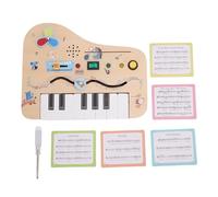 Naroote Tableau d'activité Sensorielle en Bois, Circuit imprimé de Piano à Interrupteur de Lumière LED pour Les Tout-Petits avec Jeu Interactif, Développement des Capacités Motrices