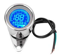 Naroote Tachymètre de Moto LCD, Compteur de Vitesse pour Moto Universelle 0-10000 Tr/min 0-199 Km/h, étanche pour les Motocyclistes (Argent électrolytique)