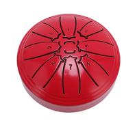 Naroote Tambour de la Langue en Acier 4 Pouces Mini 8 Notes en Carbone en Acier en Métal Tambour à Main avec Batteaux et Livres Musicaux de Méditation Pratiques Divertissement (rouge)
