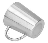 Naroote Tasse à Bière Isolée de 340ml, Tasse à café et à Eau à Double Paroi pour Usage Extérieur en Acier Inoxydable 304 avec Poignée (SILVER)