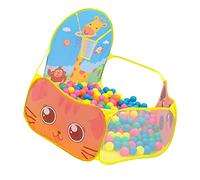 Naroote Tente de Jeu Girafe de Dessin animé Mignon pour Enfants avec Cerceau de Basket-Ball pour Les Tout-Petits, Piscine de Jeu Intérieure en Tissu Polyester pour Enfants de 6 Mois à 5 Ans (Yellow)