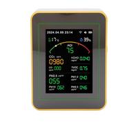Naroote Testeur de qualité de l'air, Détecteur de qualité de l'air WiFi DC 5V 1A Type C USB 15 en 1 pour le Bureau de 'hôtel à Domicile (Blanc jaune)