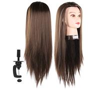 Naroote Tête de Mannequin Tête de Formation de Coiffure pour Tresser 65 Cm, Cheveux en Fibre à Haut Volume, de Modèle de Simulation pour Professeurs de beauté, Salon de Coiffure Professionnel