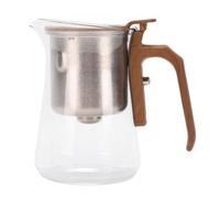 Naroote Théière à Infuseur Ti 600 Ml avec Tasses Séparation Précision thé, Ensemble Tasses Théière en Verre à Couvercle Rabattable Magnétique, Mécanisme Flottant, Poignée en ABS