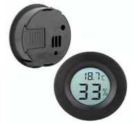 Naroote Thermomètre LCD, Hygromètre, humidité, Température, Testeur D'intérieur de Haute Précision pour Vitrines et équipements, 6 Options de Couleurs (BLACK)