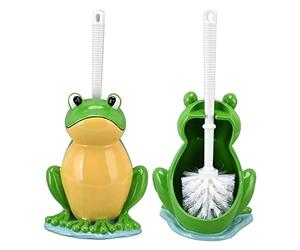 Naroote Toilet Brush Set with Ergonomic Handle | Design dessin animé, Poils flexibles, Peu encombrant, Idéal pour la salle de bain