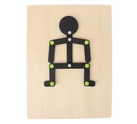 Naroote Toys Stickman, Woden Stick Man Puzzle Toy Wooden Stickman Move Moules Limbes Educational Stick Man Puzzle Educational Touet avec 24 Cartes