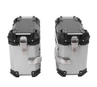 Naroote Valise Latérale de Moto en Alliage d'aluminium 2 Pièces Antivol Résistant à l'eau Boîte de Sac de Selle Latérale Ajustement Universel avec Serrure et Poignée pour Bouteille d'eau de
