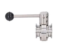 Naroote Valve Papillon, PN1.6 Pression Maximale Pratique Valve Robuste 304 Aclern Inoxydable Connexion Rapide pour le Génie Chimique (Diamètre extérieur du tuyau de 38 mm / 1,5 po)