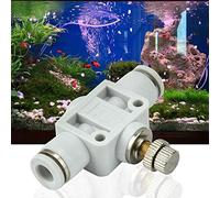 Naroote Vanne de Régulation de Générateur de CO2, Vanne de Contrôle de CO2 Réglable pour Aquarium, Eau, Herbe, Fait Maison, Tuyau en PU de 6 Mm, Blanc, 1 Paquet