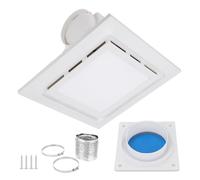 Naroote Ventilateur D'extraction de Salle de Bain, Ventilateur D'extraction de Douche à Montage au Plafond avec Lumière, 1 Sone, 140 CFM, Ventilation Silencieuse, Antirouille