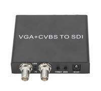 Naroote VGA CVBS to SDI Converter, Supportez SD/HD / 3G SDI 100-240V Double Sorties VGA CVBS vers l'adaptateur Double pour Le Signal (Prise UE)