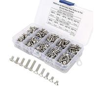 Naroote Vis de Machine, 600pcs Set à Vis Hexrothérapeute 304 Pane en Acier Inoxydable/Tête Plate Boîte Inoxydables Accessoires de Quincaillerie
