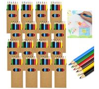 NAROSEBE 120 Pcs Mini Crayons de Couleur 8,7 cm, Crayon Bois 6 Couleurs, Petit Crayon Coloriage Professionnel, Crayons Couleur Artiste Coloré, pour Dessin Coloriage Croquis Artiste, 20 Boîtes