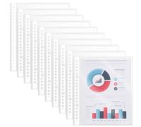 NAROSEBE 200 Pcs Pochette Plastique A5, Pochettes Transparentes Perforées 20 Trous, Feuilles Transparentes Classeur A5 21,5x15,5cm, Pochettes Perforées A5 Étanche, pour Document Lettre Bureau École