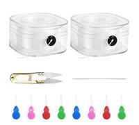 NAROSEBE Fil Élastique pour Bracelets Transparent, 2 Rouleaux 0.8mm Fil de Perles en Spandex Élastique Extensible 85M Fil Bracelet Elastique avec Boîte Transparente Ciseaux et Aiguille pour Bracelet