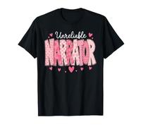 Narrateur Peu Fiable Humour Lecteur Fleurs T-Shirt