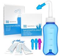 NARSA Douche nasale avec 30x Sel de rinçage nasal · Lavage nez pour Adultes et Enfants premium · pour Soulager la Congestion Nasal, les Allergies, les Infections, le Pollen & les Impuretés