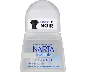 Narta Anti-transpirant Invisible anti-traces blanches, fraîcheur pure, efficacité 48h - Le roll-on de 50ml
