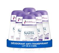 Narta - Déodorant Femme Bille - Impeccable Anti-Transpirant Anti-Traces Efficacité 48h Sans Alcool - lot de 6 x 50ml