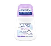 NARTA - Déodorant Roll-On Peaux Sensibles, Protection Anti-Odeurs Efficace 48H, Douceur Biotic - Le Lot De 3
