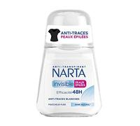 NARTA - Invisible Peaux Épilées - Déodorant Femme Bille - Efficacité Anti-Odeurs 48H - Anti-Traces Blanches - 0% Alcool - Fraîcheur Pure - 50 ml