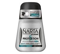NARTA - Protection 5 - Déodorant Homme 5-En-1 Bille - Efficacité Intégrale 48H - Anti-Odeurs/Humidité/Picotements - Anti-Traces Blanches & Jaunes - 0% Alcool* - Fraîcheur Maximale - 50 ml
