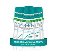 NARTA - Resixyl - Déodorant Spray Compressé Femme - Détranspirant Toucher Sec 4 Jours - Transpiration Excessive - Anti-Irritations* - 0% Alcool** - Peaux Sensibles - Anti trace blanche - 100ml - LOT 6