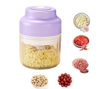 Nartionwant Electric Garlic Chopper Mini,320ml Usb Rechargeable Garlic Mincer,Food Chopper Electric Tool,Home Kitchen Garlics Choppers with 6 Blades for Onions Peppers Spices Ginger Minced (Purple)
