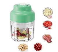 Nartionwant Electric Garlic Chopper Mini,320ml Usb Rechargeable Garlic Mincer,Food Chopper Electric Tool,Home Kitchen Garlics Choppers with 6 Blades for Onions Peppers Spices Ginger Minced (Green)