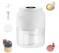 Nartionwant Electric Garlic Chopper Mini, Portable Cordless Food Chopper with Stainless Steel Blades and Splash Guard, Easily Diy Condiments, Minced Meats, Complementary Foods, and Milkshakes (1Pcs-W)