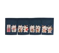 Narumi Noren (Rideau Japonais) Seven Chat Qui Fait Signe/Maneki Neko 17-507 85 × 30 cm du Japon