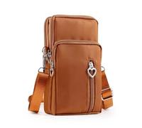 Narunii Petit Sac Téléphone Portable Femme,Sac de téléphone Portable,Bandoulière Portefeuille Poche,Crossbody Pochette Sacoche Running (Brun)