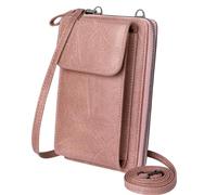 Narunii Sac Portefeuille Femme Bandouliere Portefeuilles Femme,Sac à Main pour Téléphone Portable,Sac à bandoulière Femme Sac à Dos en Cuir PU (Rose-2)