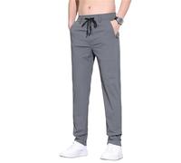 NARUPE Pantalon de sport pour homme - Jambe droite - Pantalon de jogging pour homme - Taille élastique - Pantalon de sport, gris foncé, 34