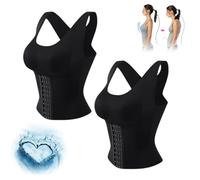 NARUPE Soutien-gorge d'entraînement 4 en 1 avec contrôle du ventre, débardeur amincissant, contrôle du ventre, débardeur de compression pour la taille, Noir, XL