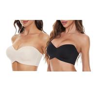 NARUPE Soutien-gorge push-up sans bretelles pour femme - Soutien-gorge sans bretelles grande taille, 2 pièces C., 115B