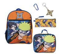 Naruto Classic Sasuke Vs Naruto Ensemble sac à dos 5 pièces pour jeunes, orange, taille unique