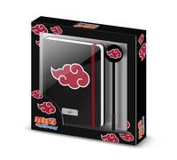Naruto Clouds-Coffret Cadeau avec Journal et Stylo à Bille Fashion, Noir