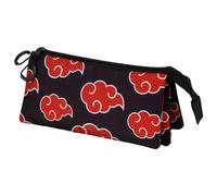 Naruto Clouds-Trousse Triple, Noir, 23 x 11 cm