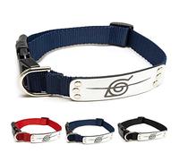 Naruto - Collier pour chien de grande taille, taille XS/S - Licence officielle Naruto Shippuden Hidden Leaf Village Anime Collier pour chien, cadeau Naruto pour chiens, bleu marine, SM