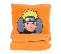 NARUTO - Coussin Plaid 2 en 1 Naruto Ado 140x100 cm - 100% Polyester - Orange