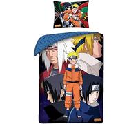 Halantex Parure de Lit Naruto 100% Coton - Housse de Couette Réversible 140x200 cm + Taie d'oreiller
