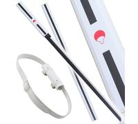 Naruto Katana en Bois Lame en Bois Sasuke Blanc Epee Kusanagi + Ceinturon Blanc Porte Epee Ceinture Décoration