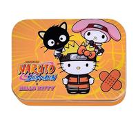 Naruto Pansements Enfants - Boîte en Métal avec 24 Pansements Colorés - Waterproof & Hypoallergénique - Pansement Enfant pour Peau Sensible - Idéal École, Voyage & Premiers Secours