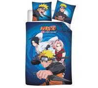 Aymax Parure de lit Naruto – 100% coton – Housse 140x200 cm + Taie 65x65 cm – Bleu