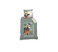 Naruto - Parure de Lit Enfant Coton Naruto Uzumaki, Housse de couette 140x200 cm, une Taie d’oreiller 63x63 cm
