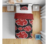 Lyo Parure de lit NARUTO Akatsuki Microfibre 1 housse de couette 140 x 200 cm + 1 taie 63 x 63 cm