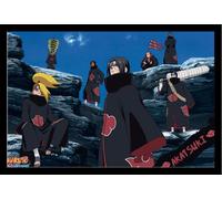 Naruto - Poster - Akatsuki + cadre amovible, Shinsuke® Maxi MDF noir, vitre acrylique