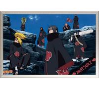 Naruto - Poster - Akatsuki + cadre interchangeable, Shinsuke® Maxi aluminium argent, écran acrylique